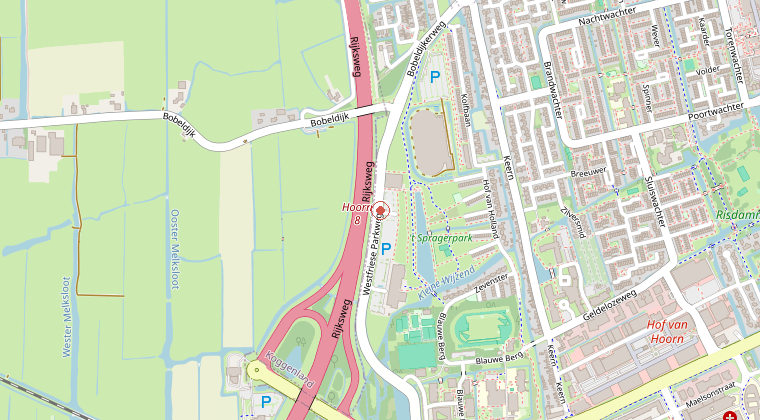 Kaart van de omgeving van de melding