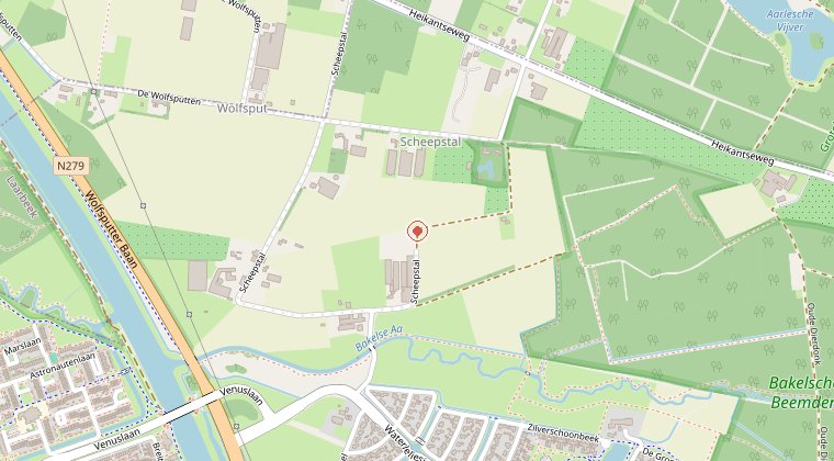 Kaart van de omgeving van de melding