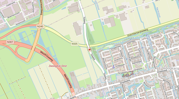 Kaart van de omgeving van de melding