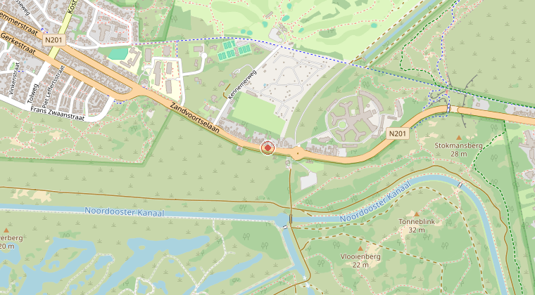 Kaart van de omgeving van de melding