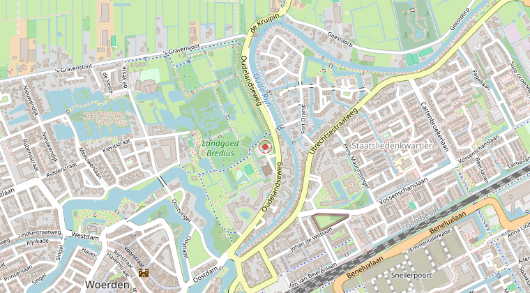 Kaart van de omgeving van de melding