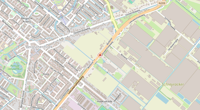 Kaart van de omgeving van de melding