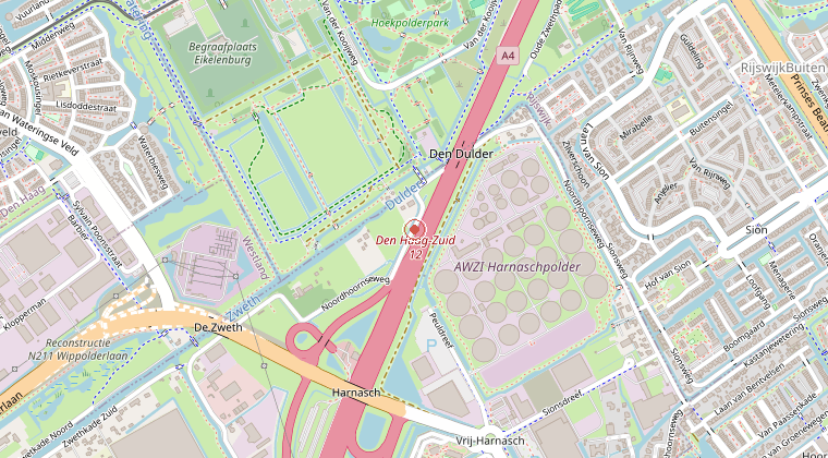 Kaart van de omgeving van de melding