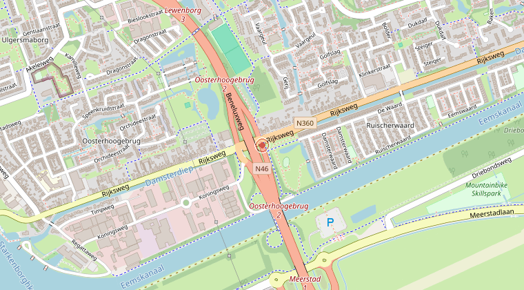 Kaart van de omgeving van de melding