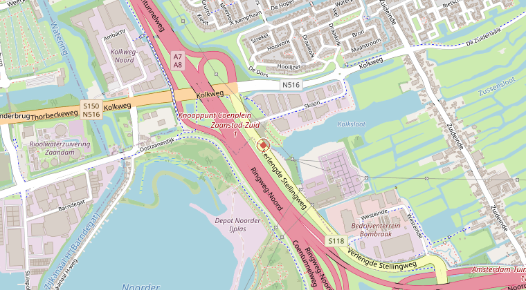 Kaart van de omgeving van de melding