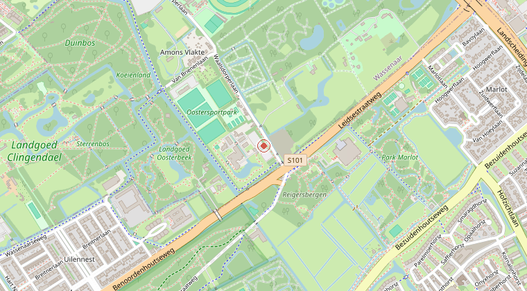 Kaart van de omgeving van de melding