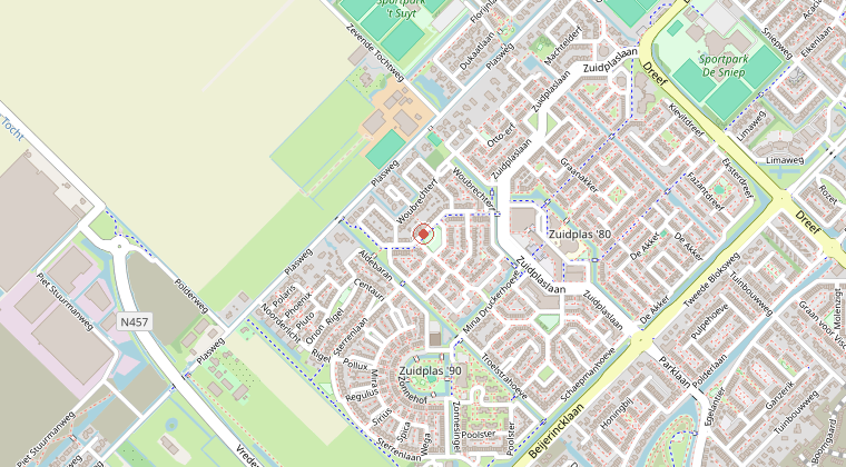 Kaart van de omgeving van de melding
