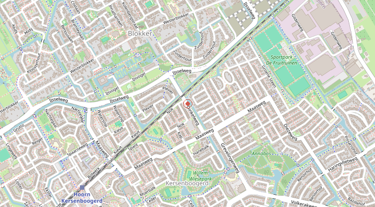 Kaart van de omgeving van de melding