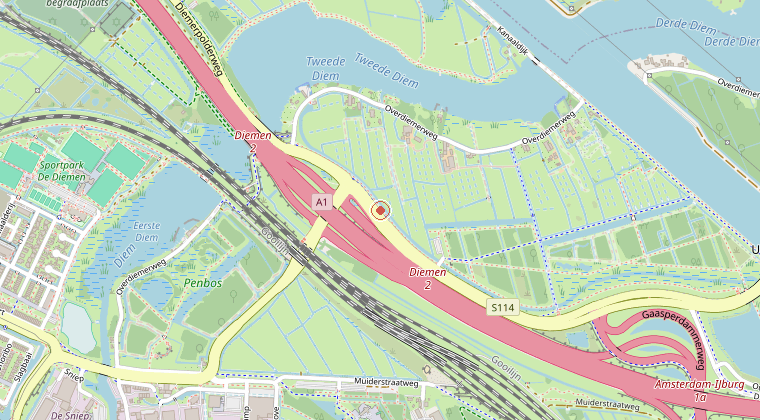 Kaart van de omgeving van de melding