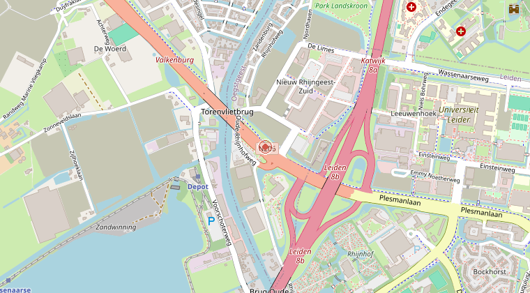 Kaart van de omgeving van de melding