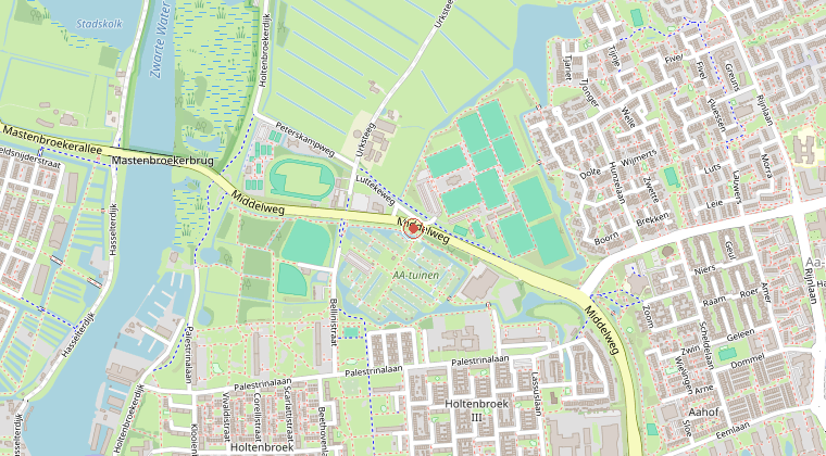 Kaart van de omgeving van de melding