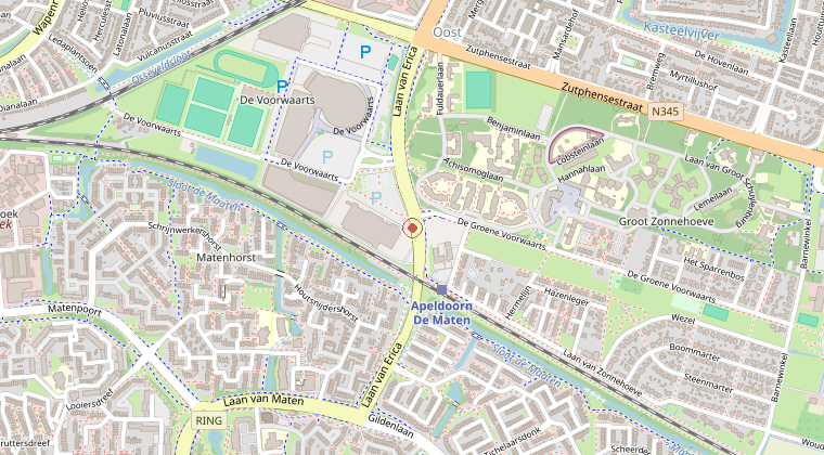 Kaart van de omgeving van de melding