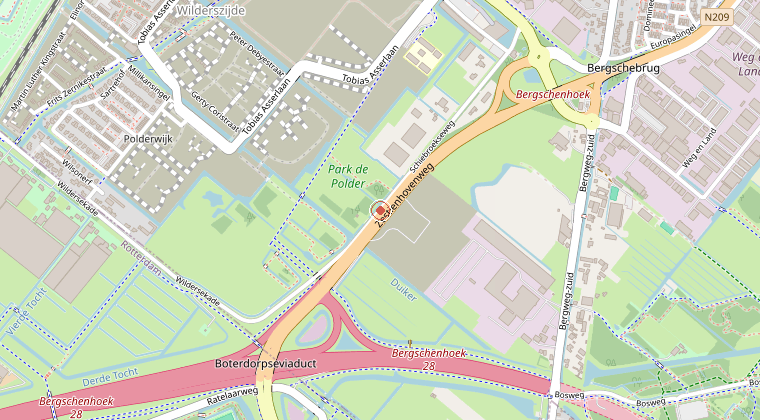 Kaart van de omgeving van de melding
