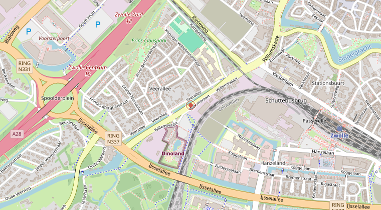 Kaart van de omgeving van de melding