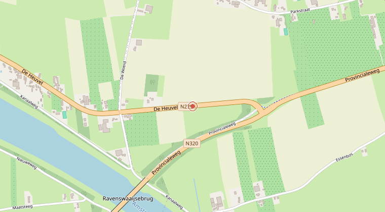 Kaart van de omgeving van de melding