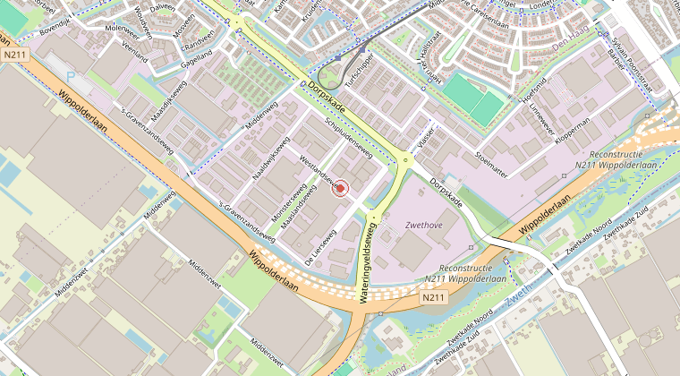 Kaart van de omgeving van de melding