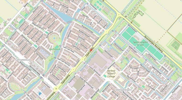 Kaart van de omgeving van de melding