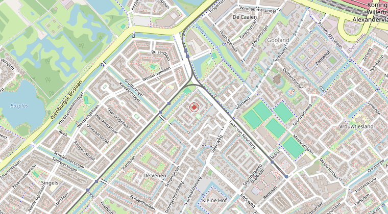 Kaart van de omgeving van de melding