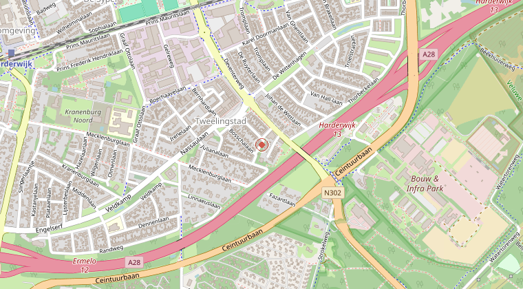Kaart van de omgeving van de melding
