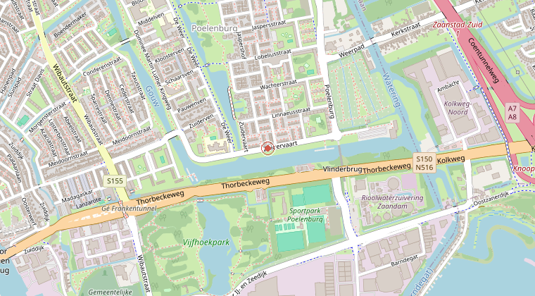 Kaart van de omgeving van de melding