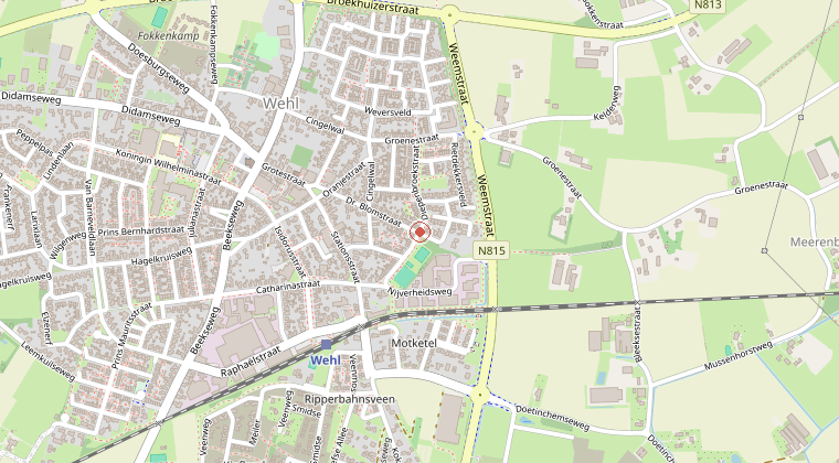 Kaart van de omgeving van de melding