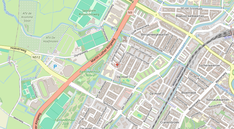 Kaart van de omgeving van de melding