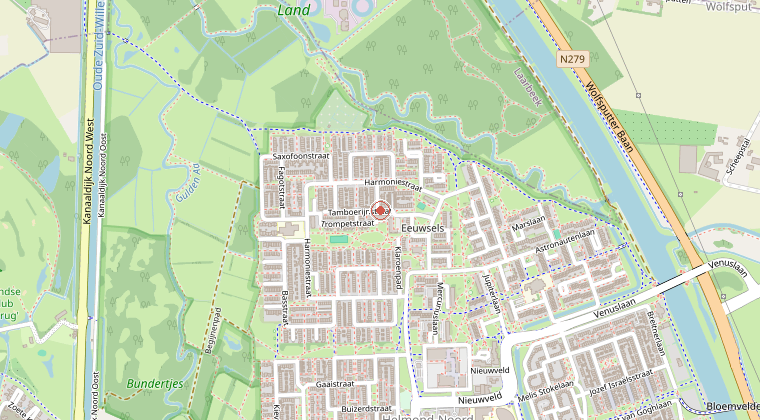Kaart van de omgeving van de melding