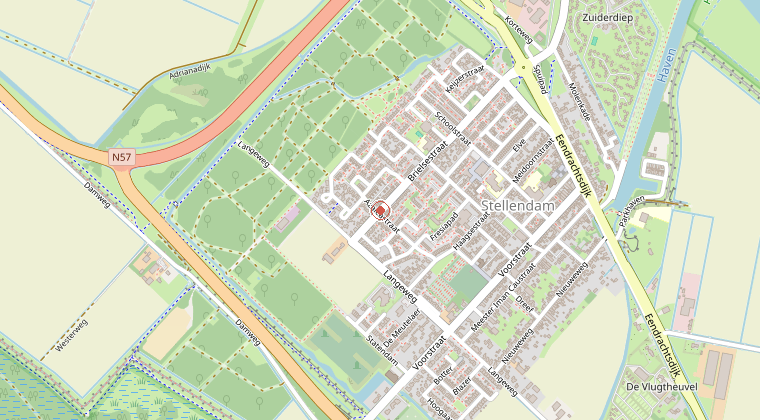 Kaart van de omgeving van de melding