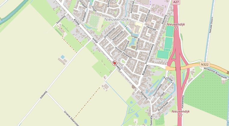 Kaart van de omgeving van de melding