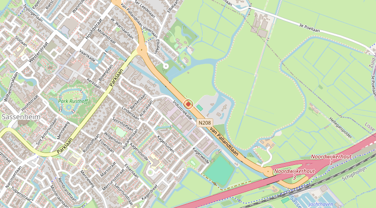 Kaart van de omgeving van de melding