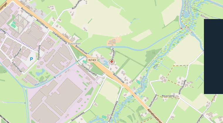Kaart van de omgeving van de melding