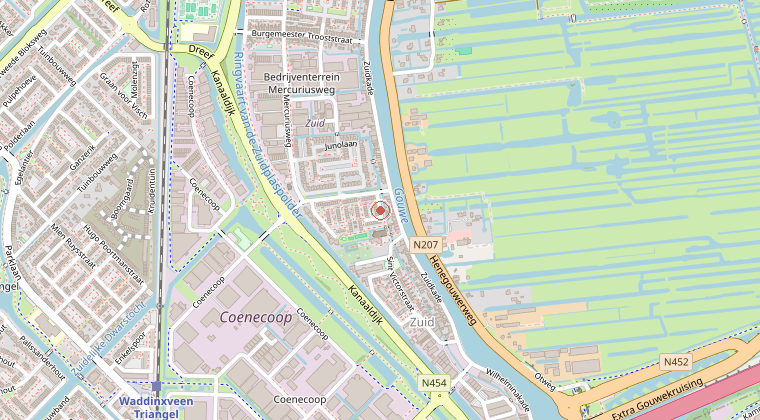 Kaart van de omgeving van de melding