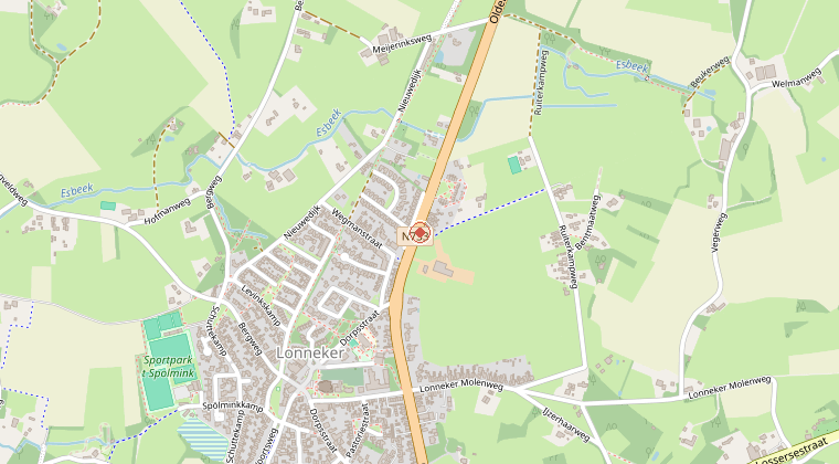 Kaart van de omgeving van de melding