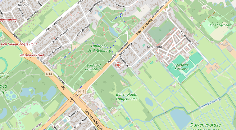 Kaart van de omgeving van de melding