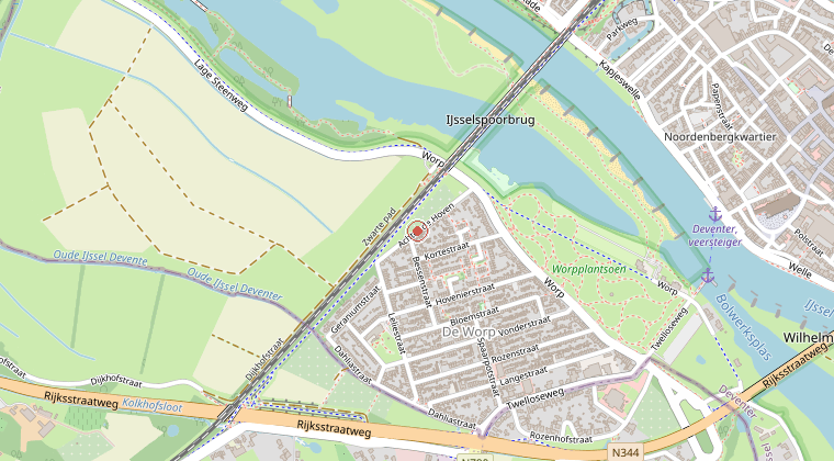 Kaart van de omgeving van de melding