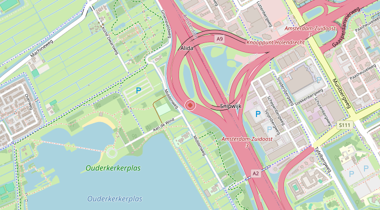 Kaart van de omgeving van de melding