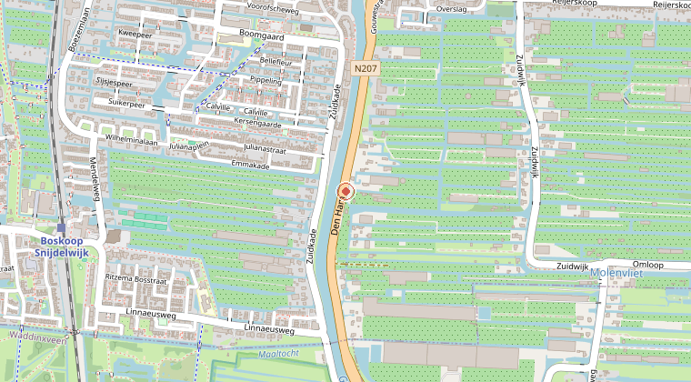 Kaart van de omgeving van de melding