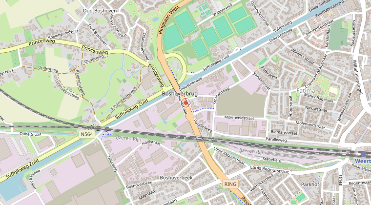 Kaart van de omgeving van de melding
