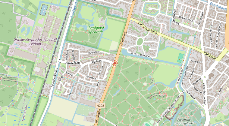 Kaart van de omgeving van de melding