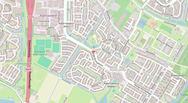 Kaart van de omgeving van de melding