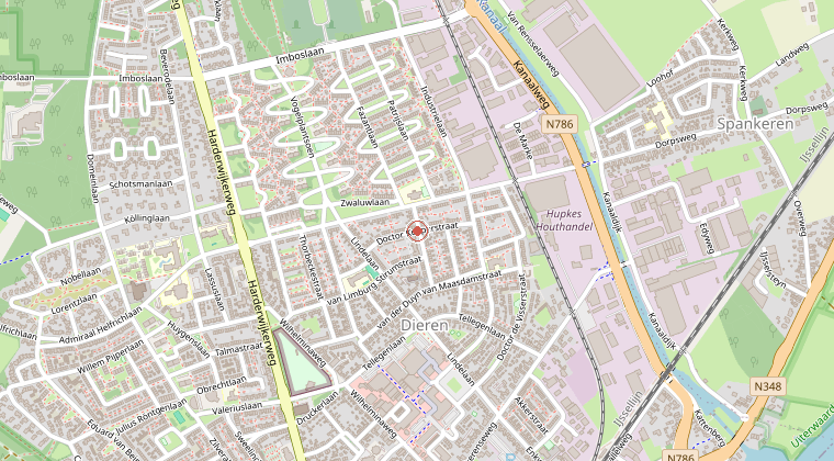 Kaart van de omgeving van de melding
