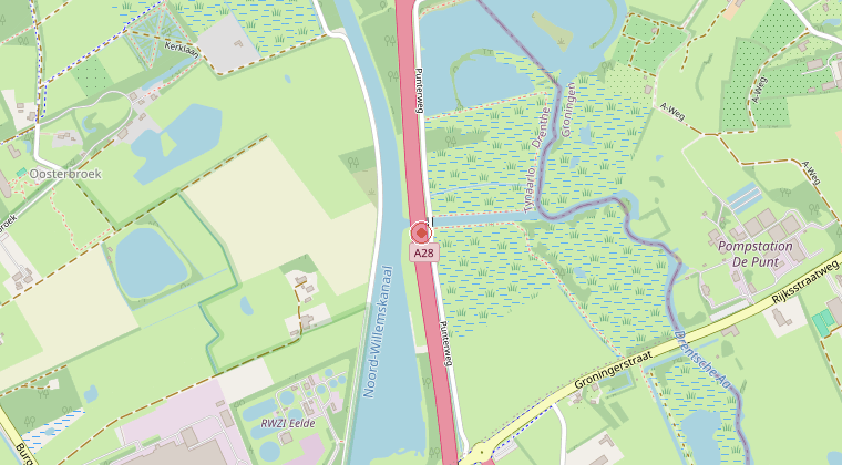 Kaart van de omgeving van de melding