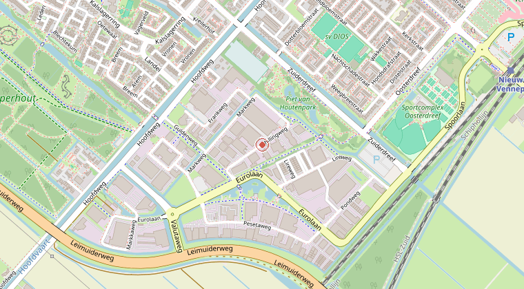 Kaart van de omgeving van de melding