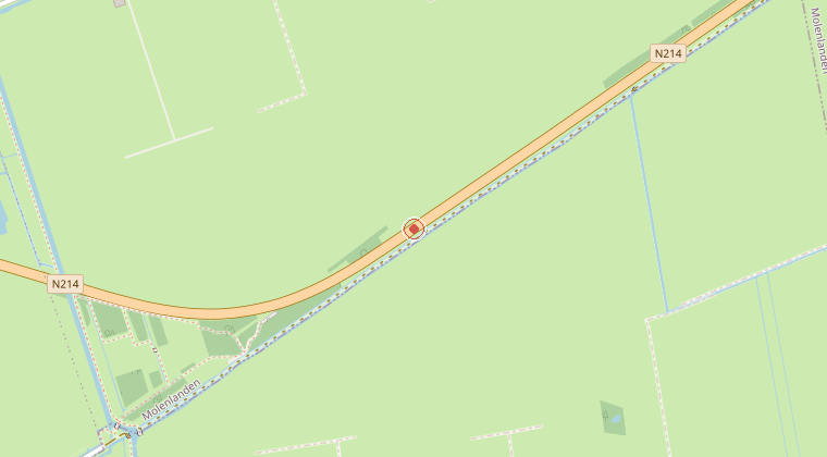 Kaart van de omgeving van de melding
