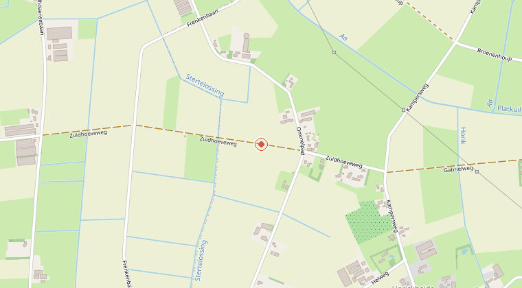 Kaart van de omgeving van de melding