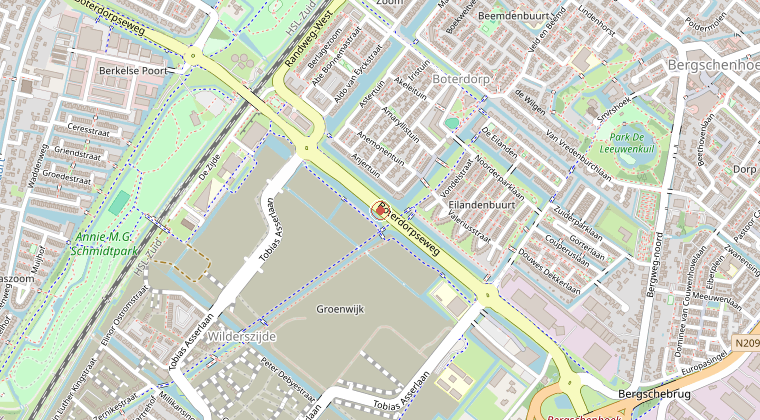 Kaart van de omgeving van de melding