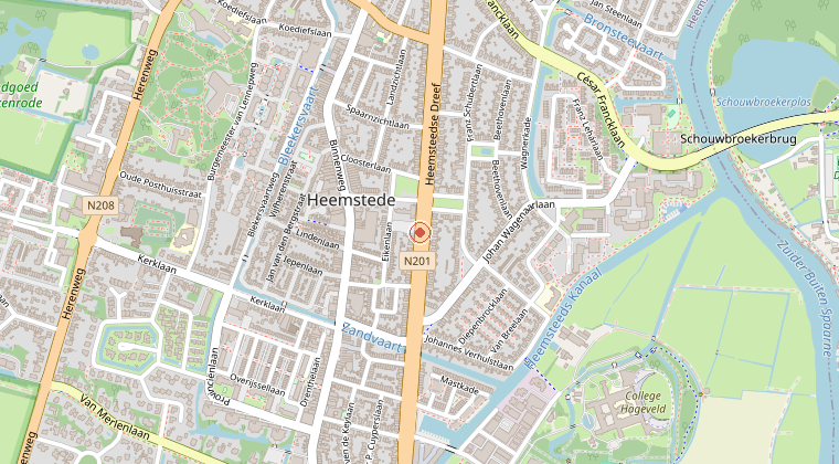 Kaart van de omgeving van de melding