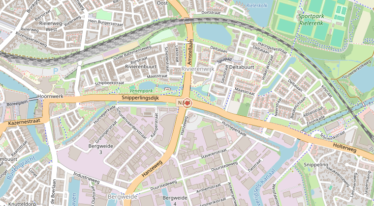 Kaart van de omgeving van de melding