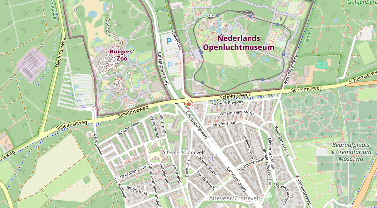 Kaart van de omgeving van de melding