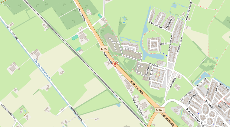 Kaart van de omgeving van de melding